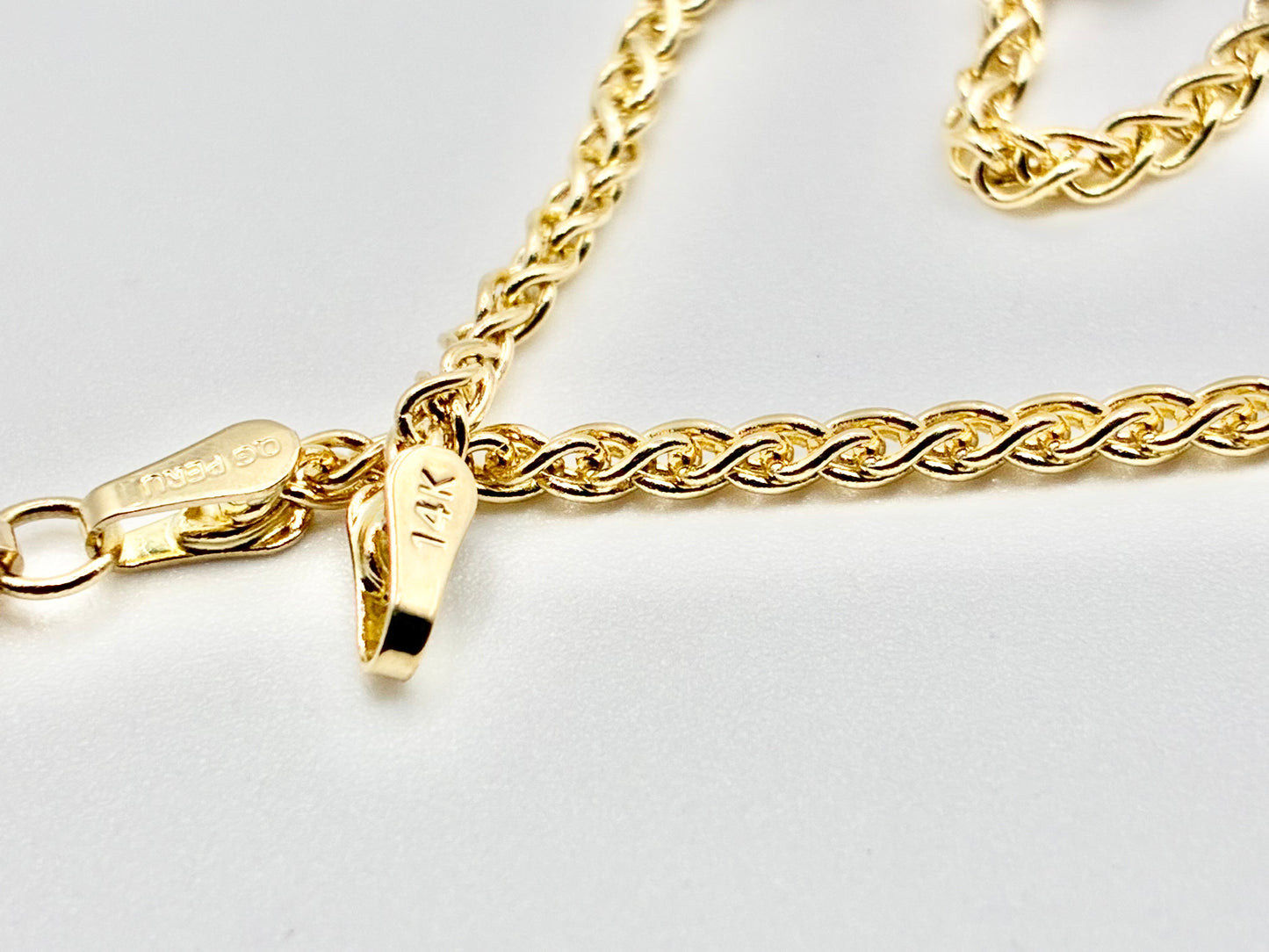 14K Yellow Gold Wheat Chain Necklace — 20"