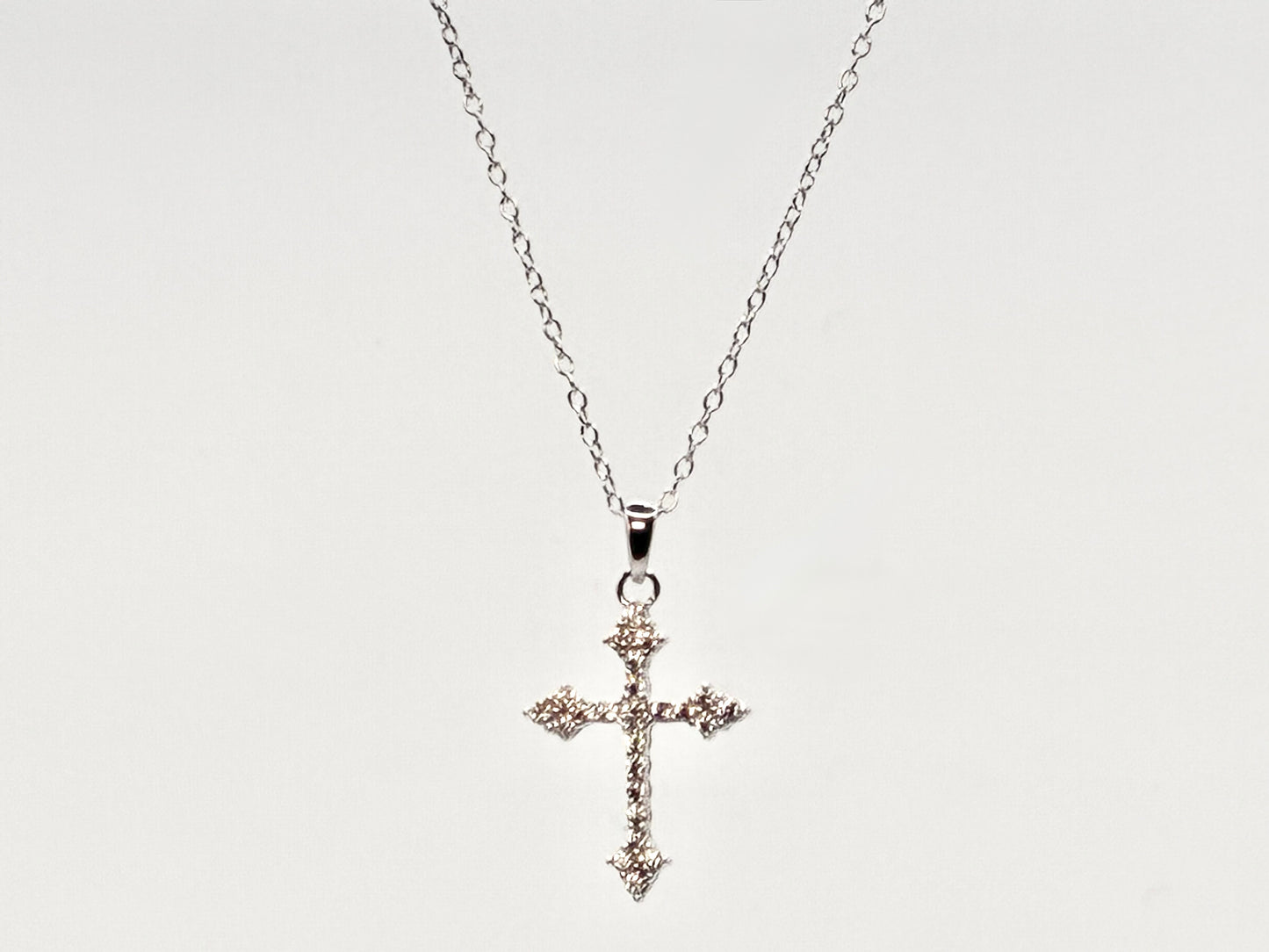 Sterling Silver Cross Necklace on 925 18" Chain