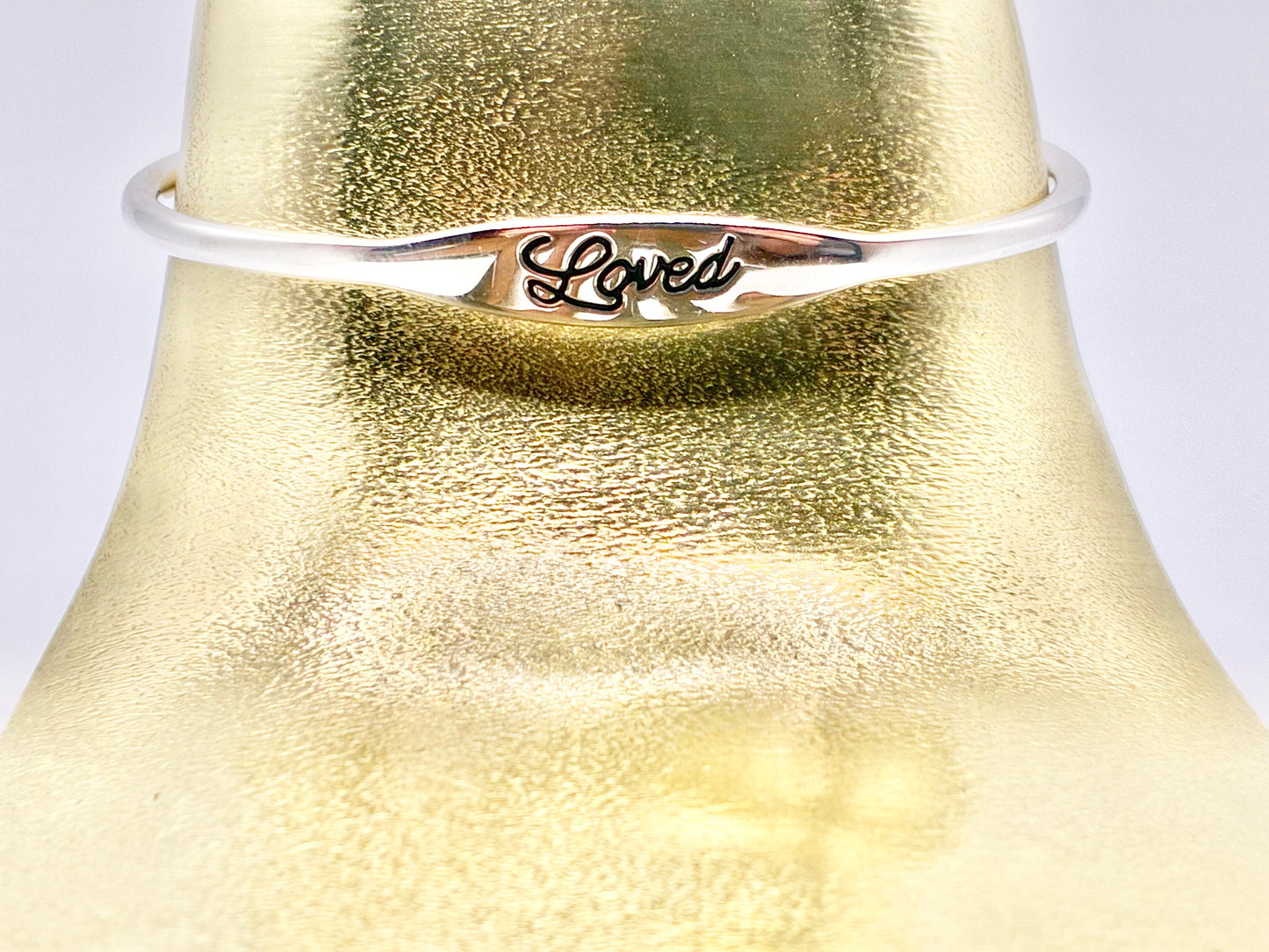 Sterling Silver 925 “Loved” Cuff Bracelet