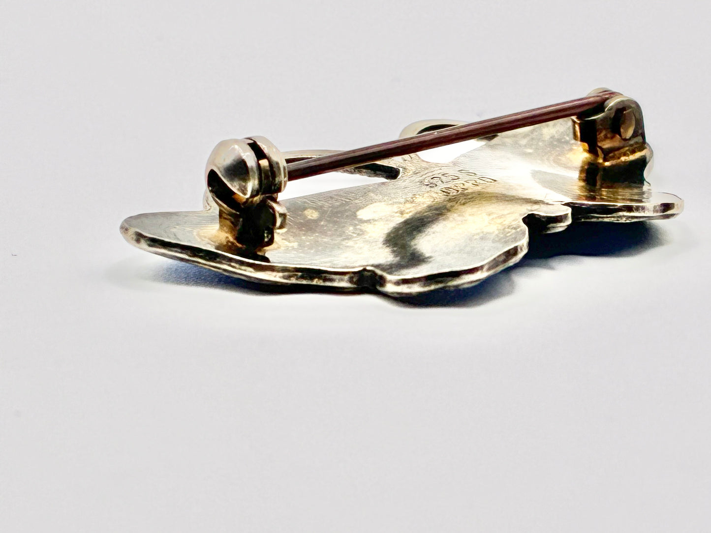 Ole Petter Rasch Olsen Sterling Silver Blue Enamel Butterfly Brooch