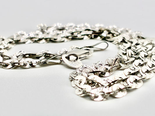 14K White Gold SILMAR Italy Fancy-Link Necklace — 17"