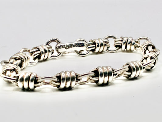 Mexican Sterling Silver Knot Link Bracelet
