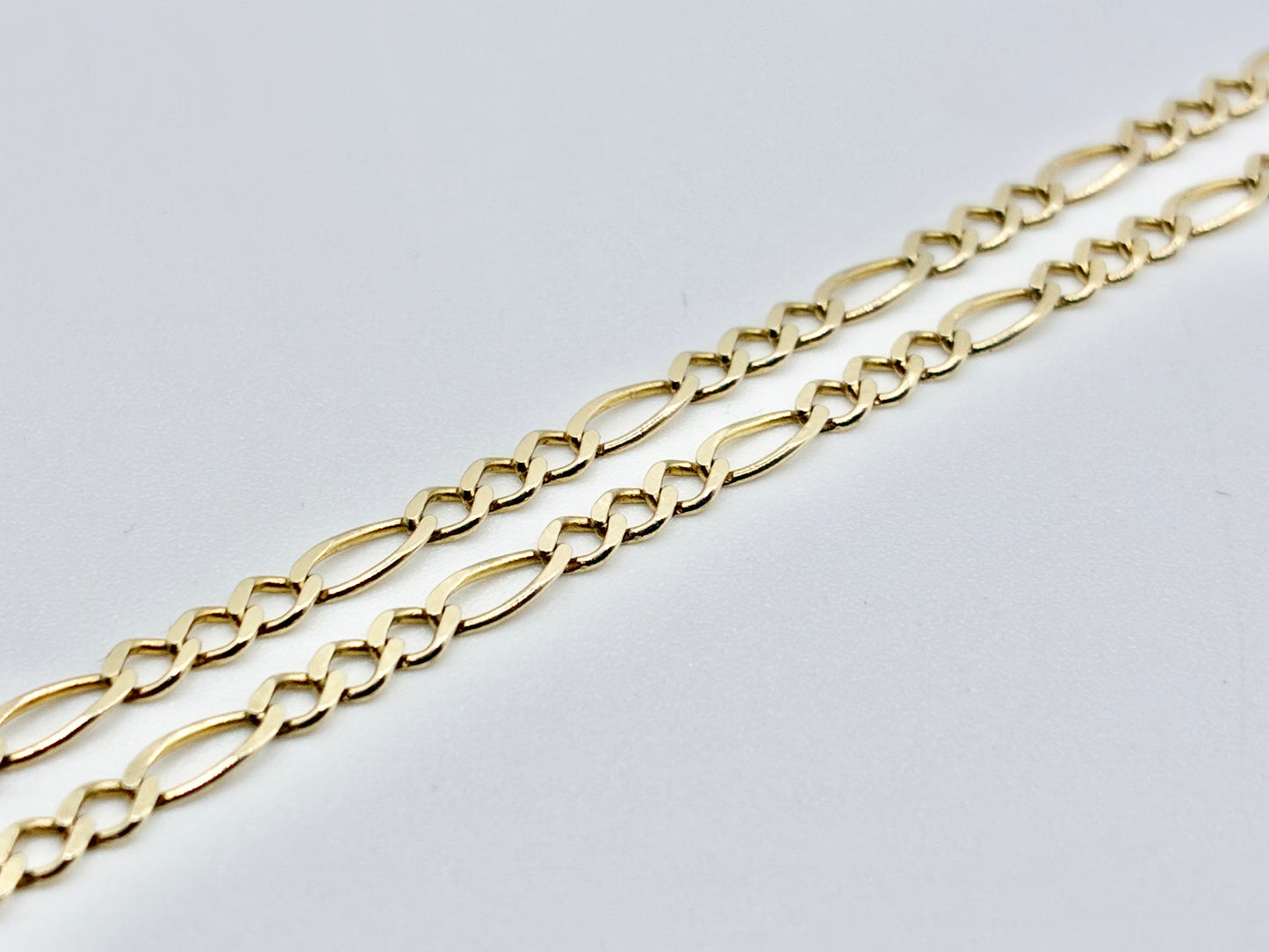 14K Yellow Gold Figaro Chain Necklace — 18"