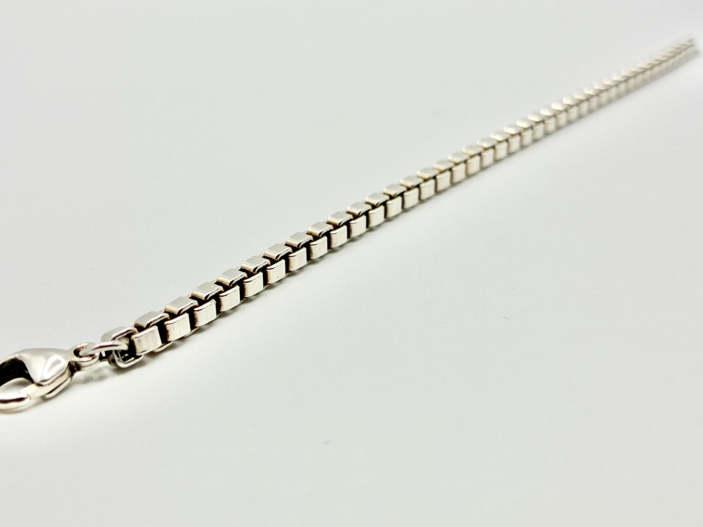 Sterling Silver 925 Box-Link 7.5" Bracelet