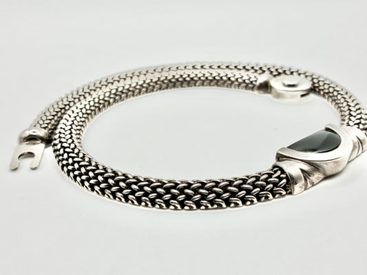 Sterling Silver “M” Patent Pending Collar Necklace – 15”