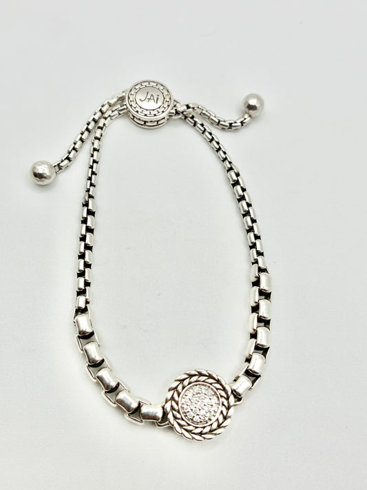 JAI Sterling Silver Adjustable Box-Chain Bracelet