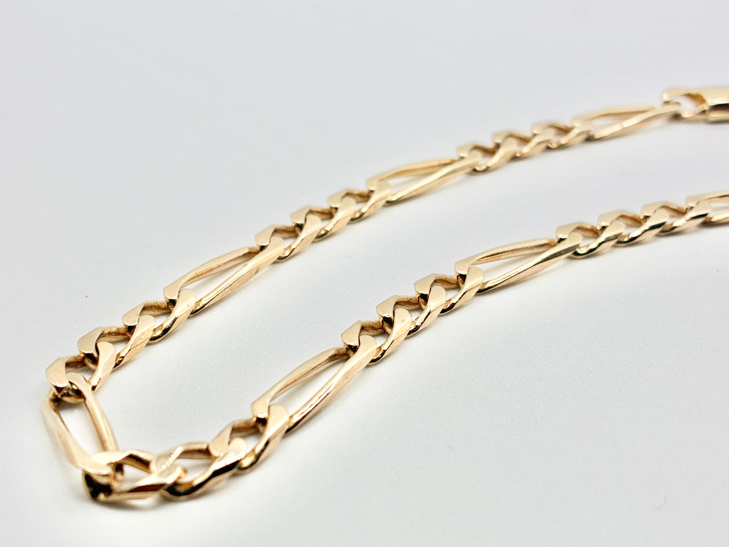 14K Solid Gold Figaro Bracelet 8.5"