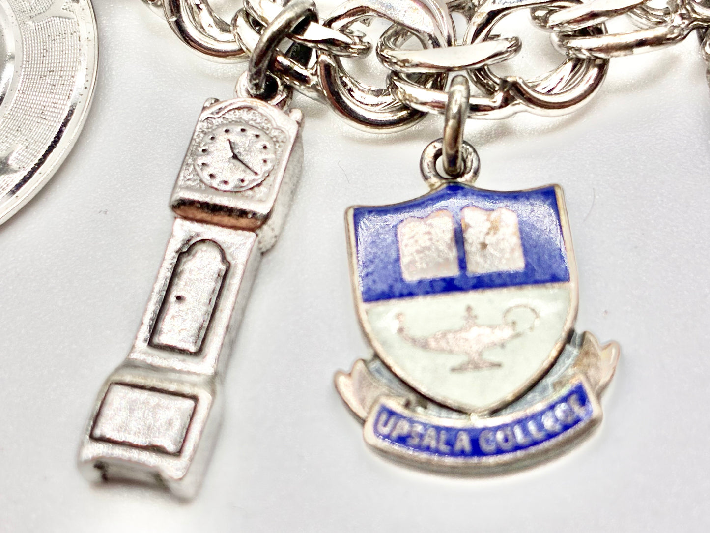 Sterling Silver Charm Bracelet — 6.5" with 13 Sterling Charms