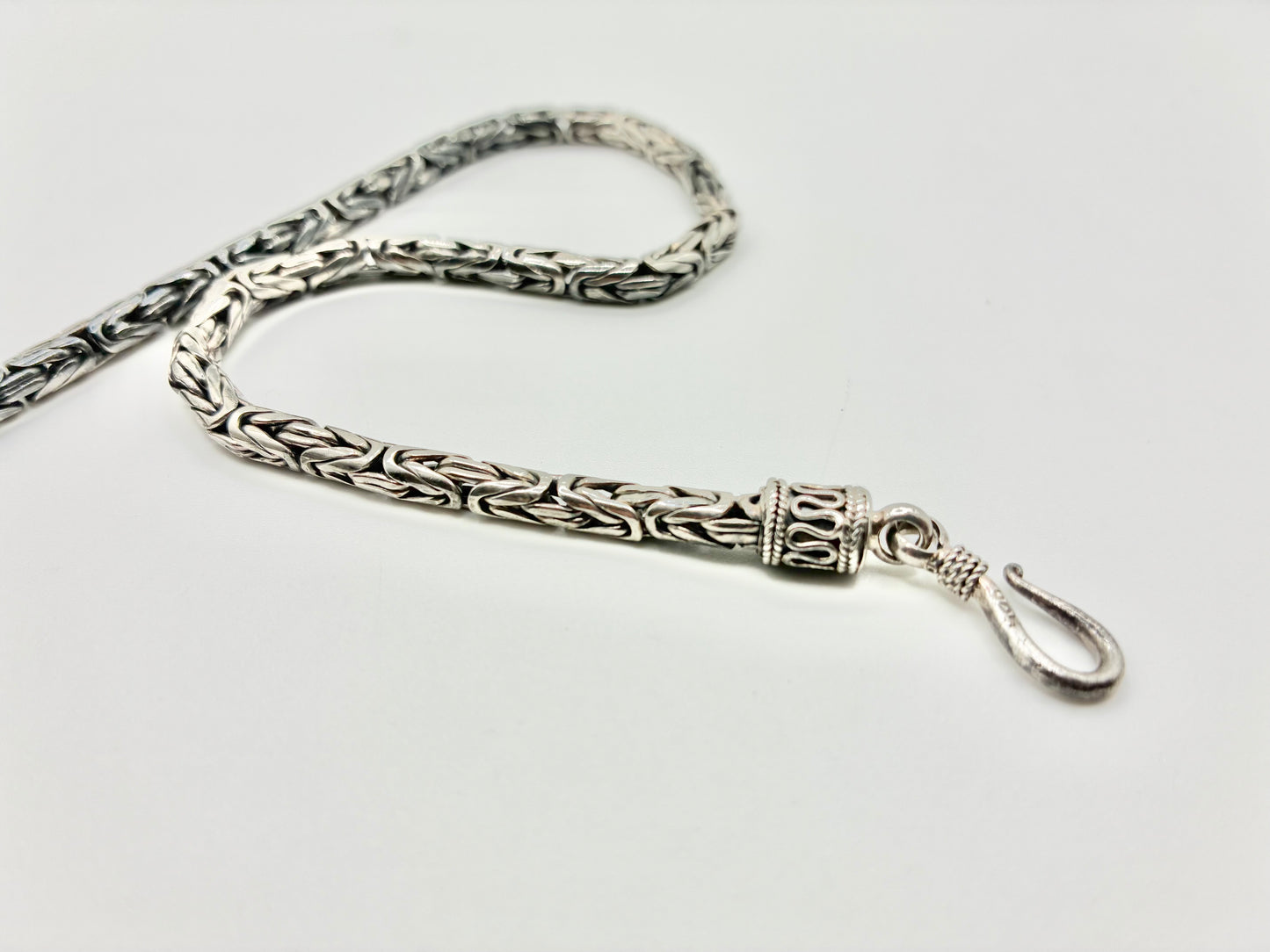 Sterling Silver 925 Bali-Style Woven Chain Necklace — 19.5"