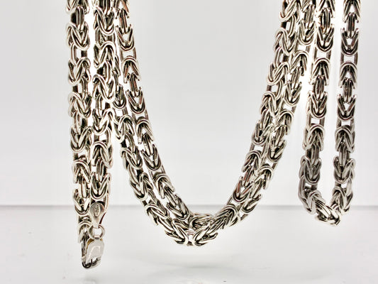 Italian 925 Sterling Silver Byzantine 36" Necklace