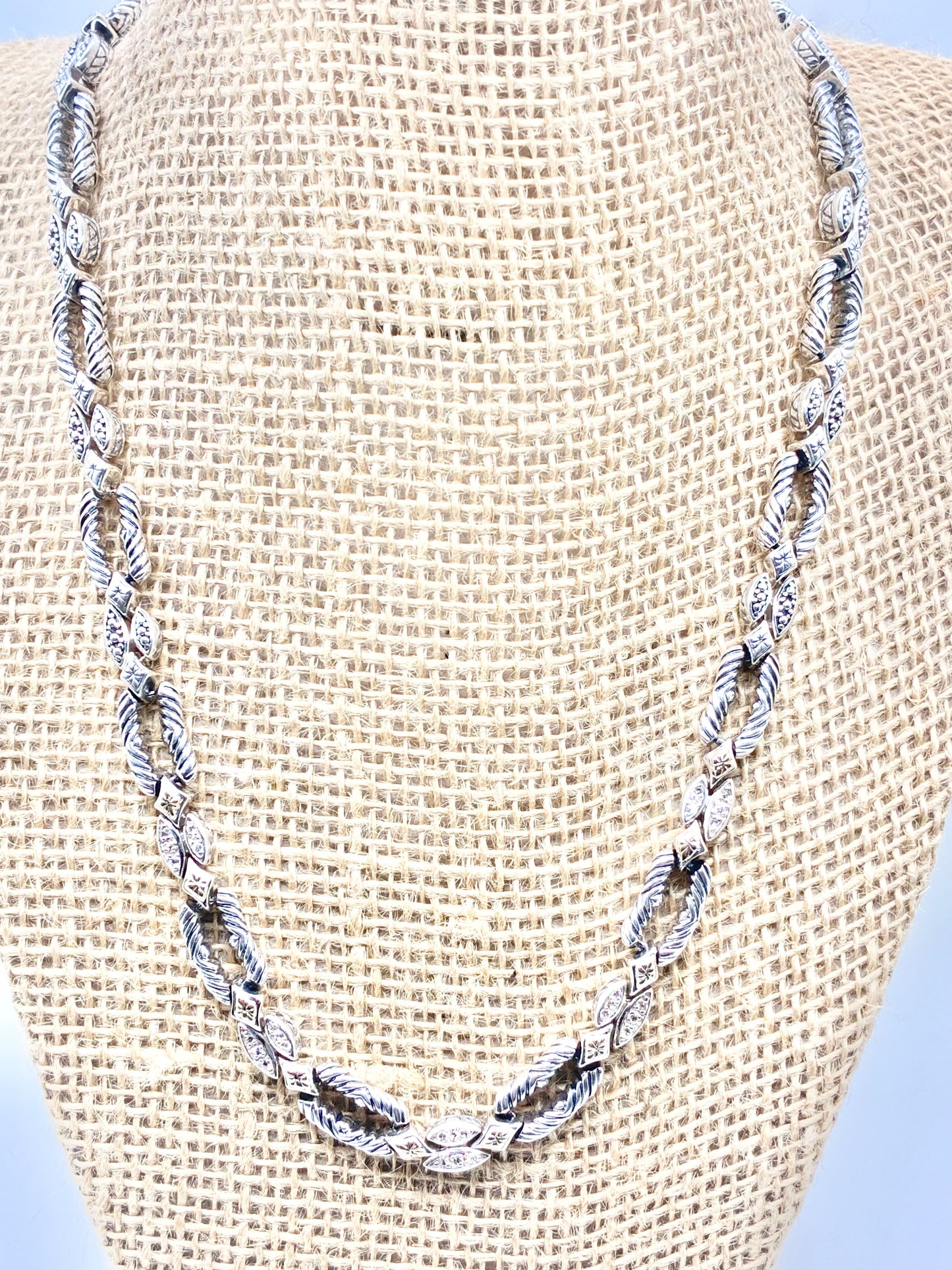 Two-Tone 925 & 14K Station Necklace