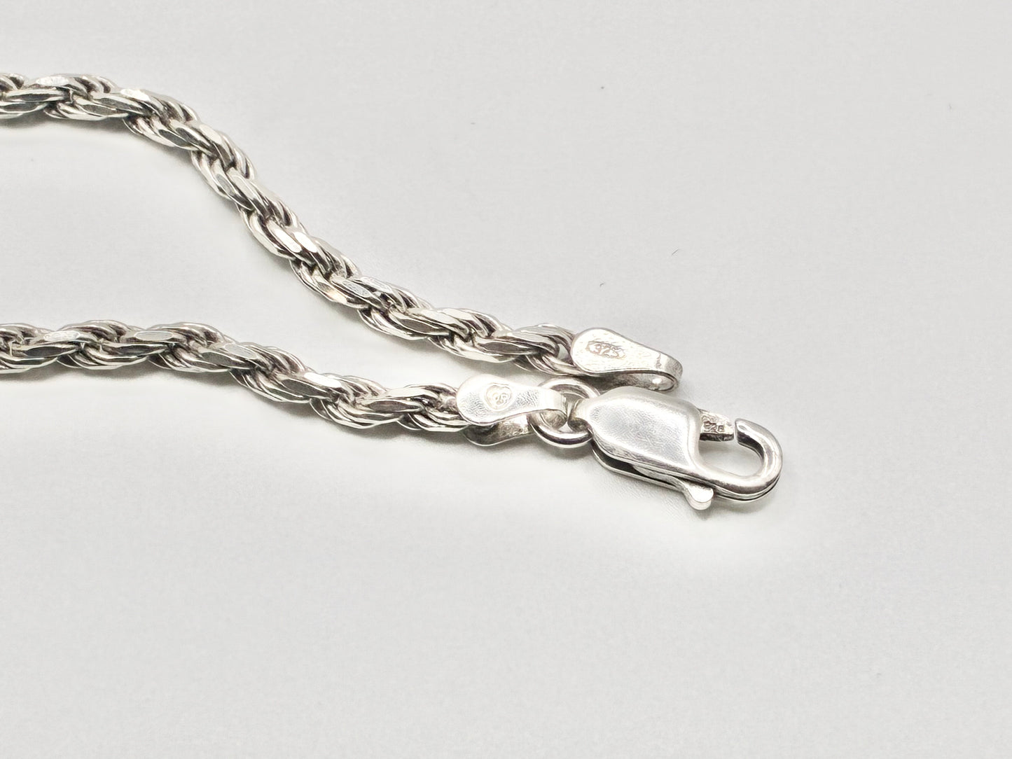 Italian Sterling Silver Rope Chain — 30”