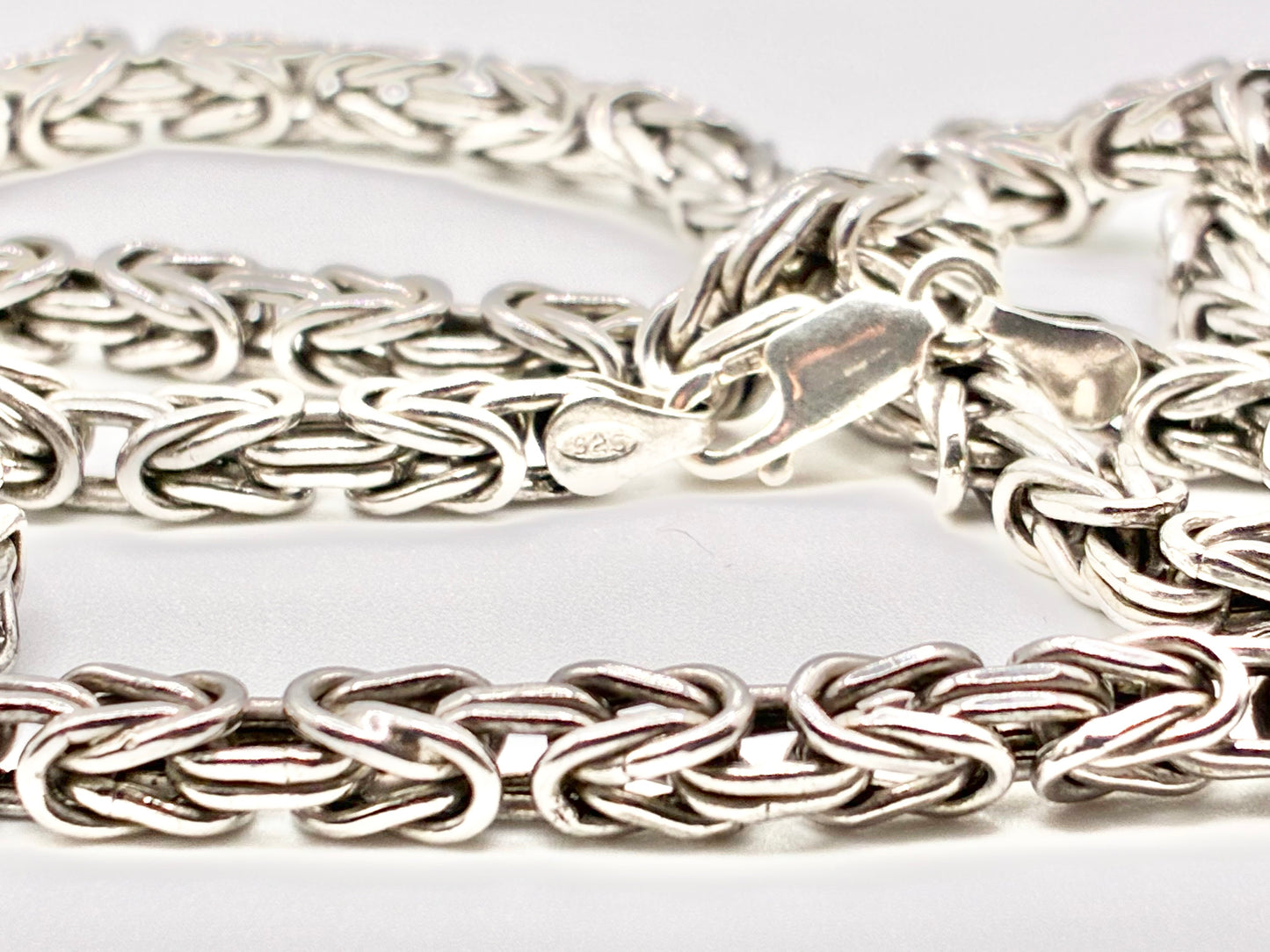 Italian 925 Sterling Silver Byzantine 36" Necklace