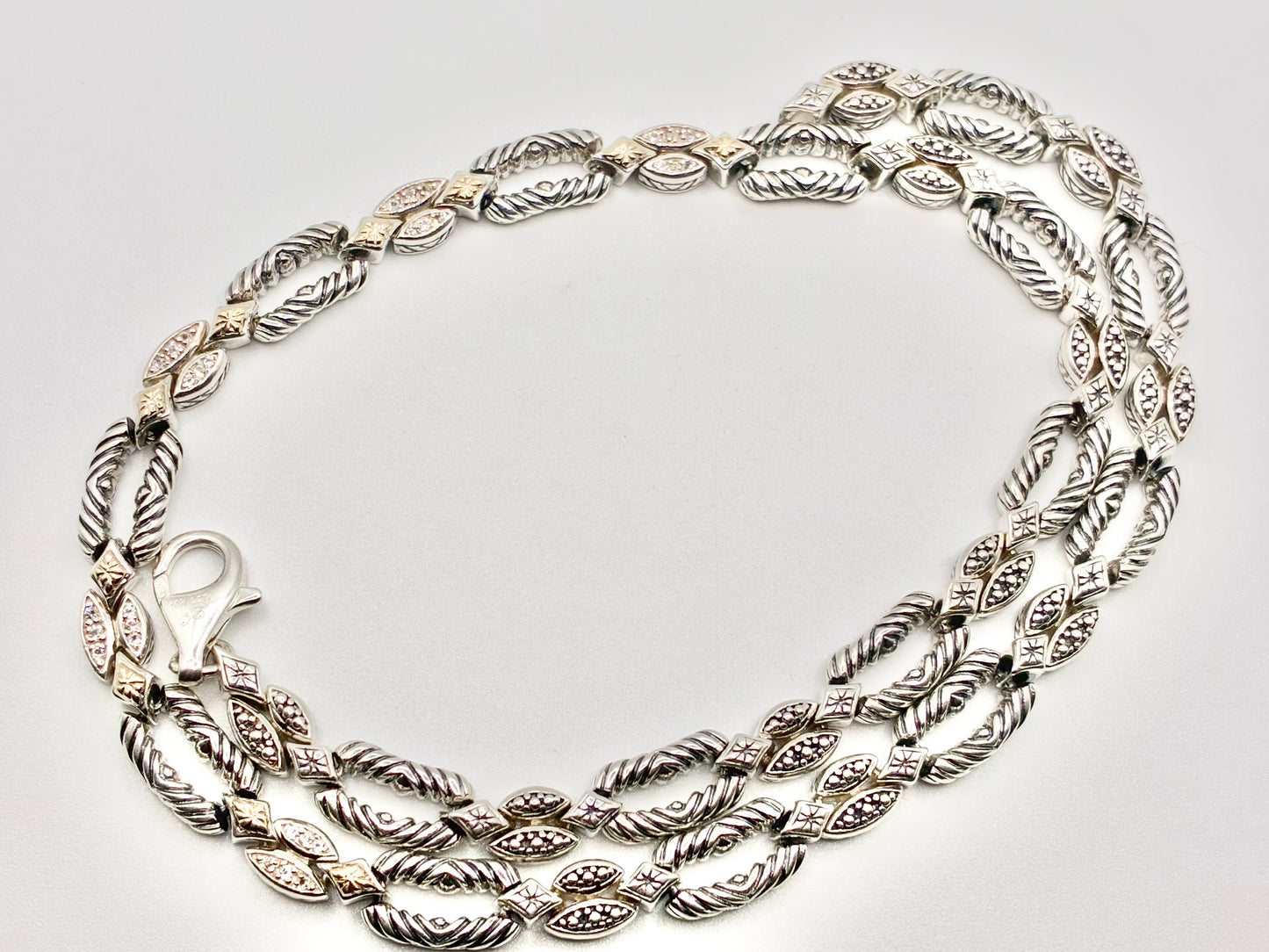 Two-Tone 925 & 14K Station Necklace