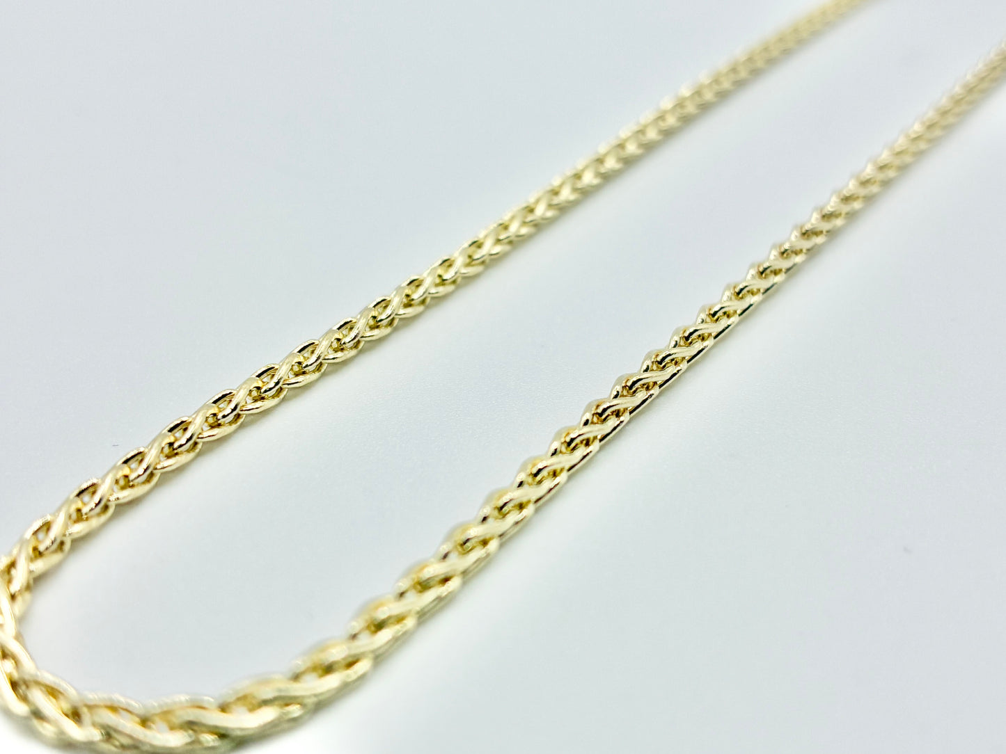 14K Yellow Gold Wheat Chain Necklace — 20"