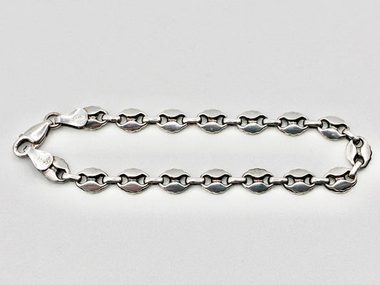 Italian 925 Sterling Silver Leaf-Link Bracelet — 7"