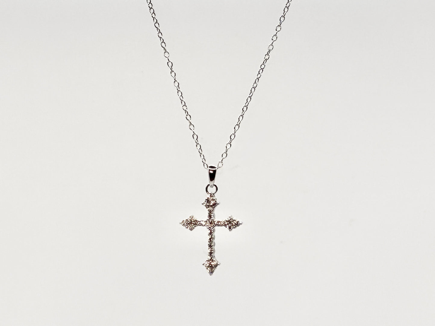 Sterling Silver Cross Necklace on 925 18" Chain