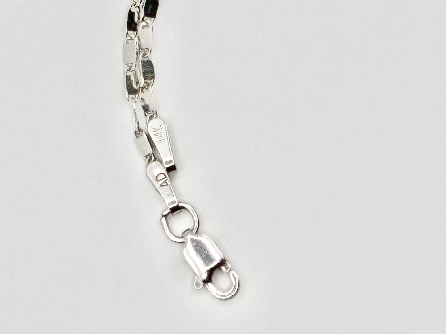 14K White Gold Faceted Link Necklace – 22.5”