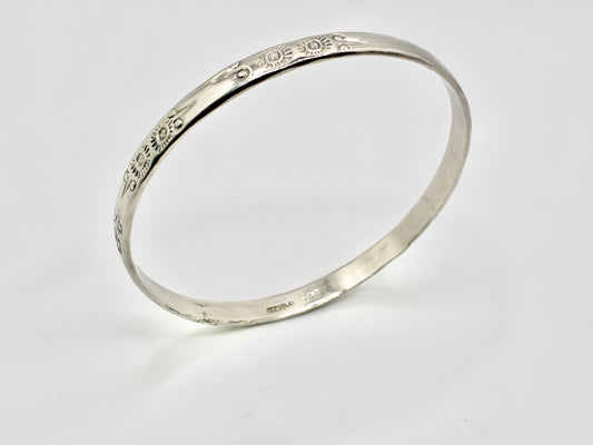 Mexico Sterling Silver Stamped Bangle – 925