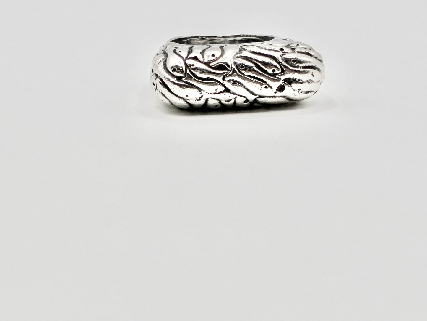 Dian Malouf Sterling Silver ‘School of Fish’ Sculptural Ring Band Size 5