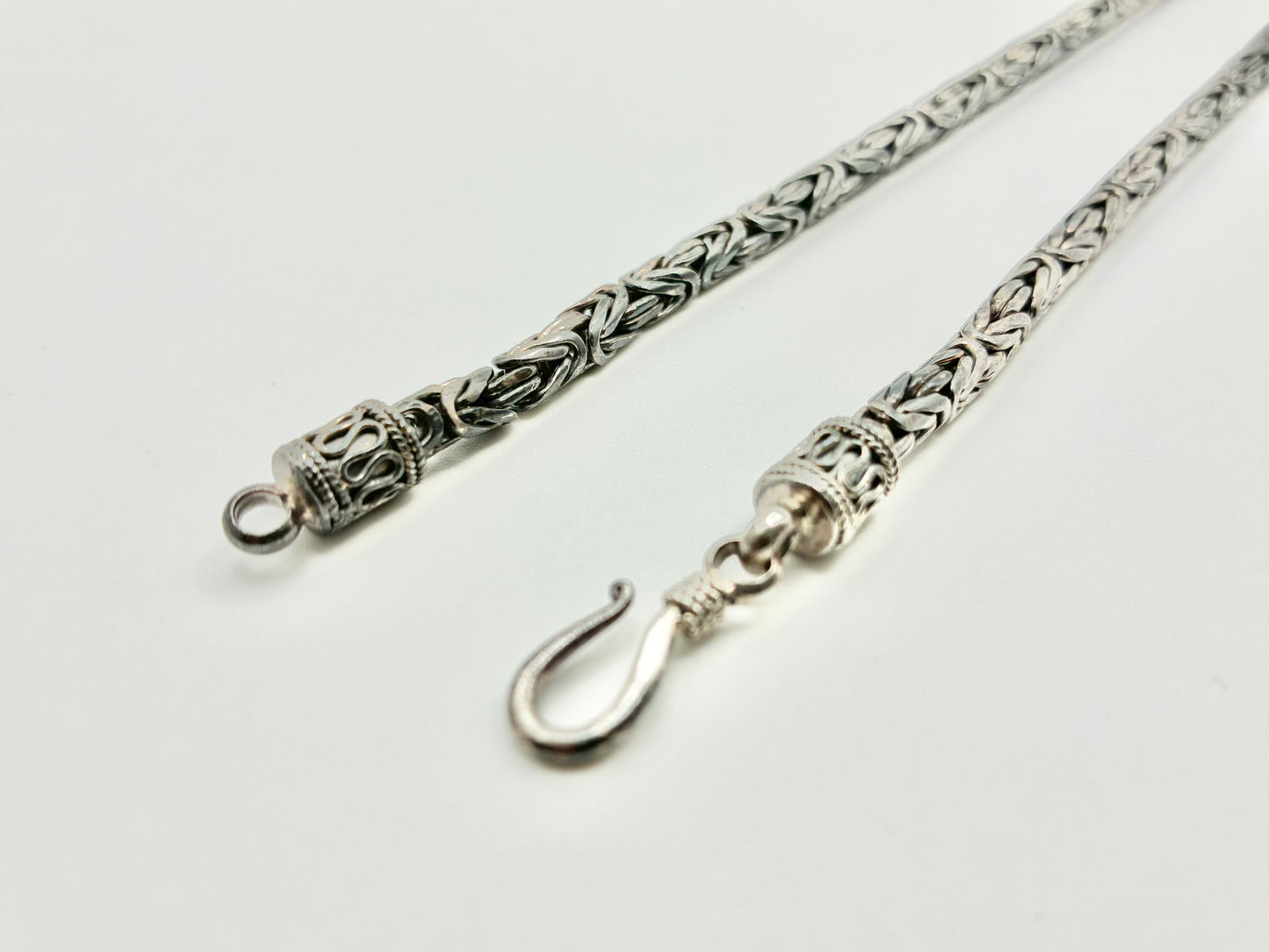 Sterling Silver 925 Bali-Style Woven Chain Necklace — 19.5"