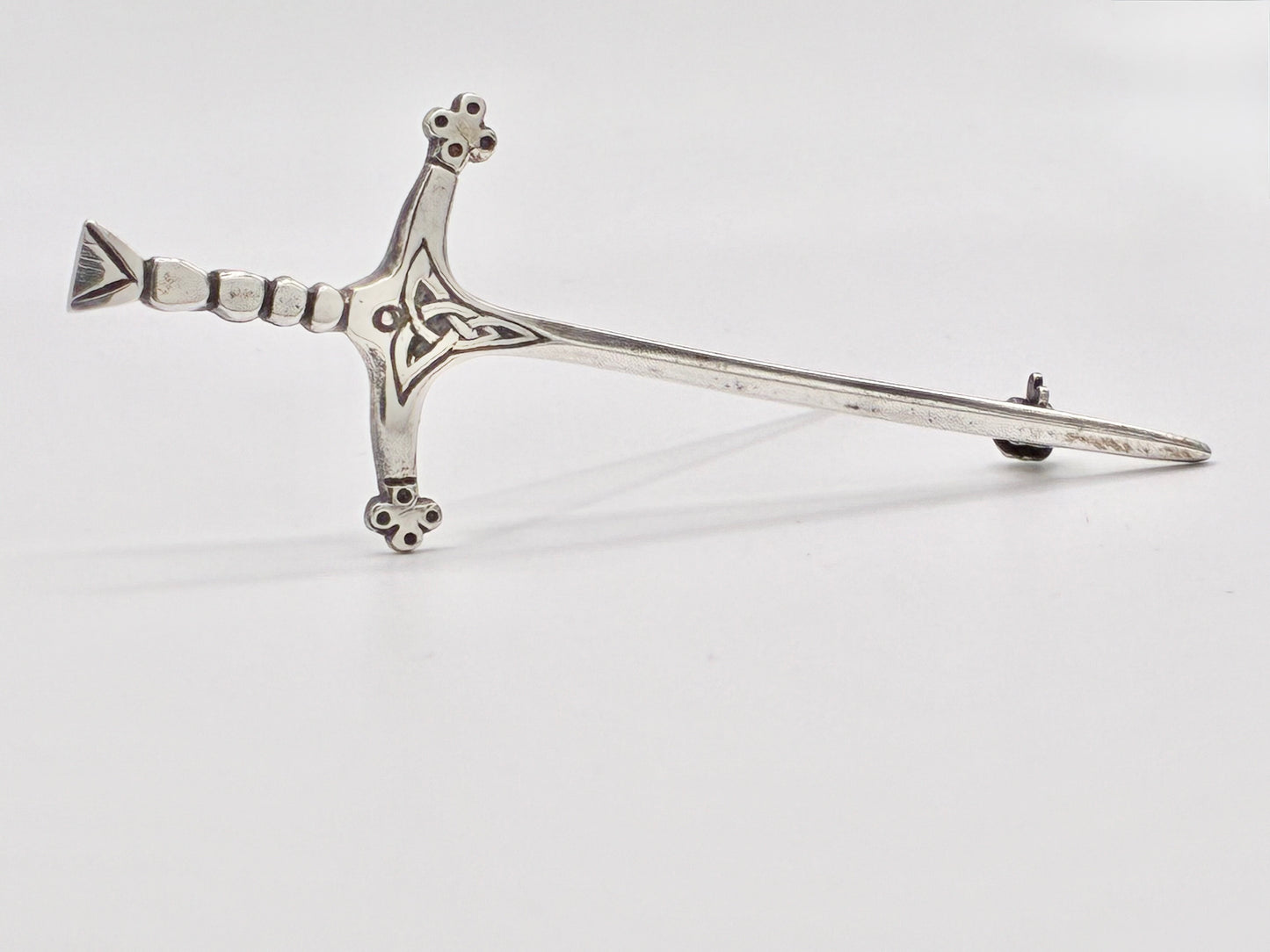 Sterling Silver Celtic Sword Brooch / Kilt Pin