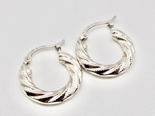 Carla 14K White Gold Hoop Earrings