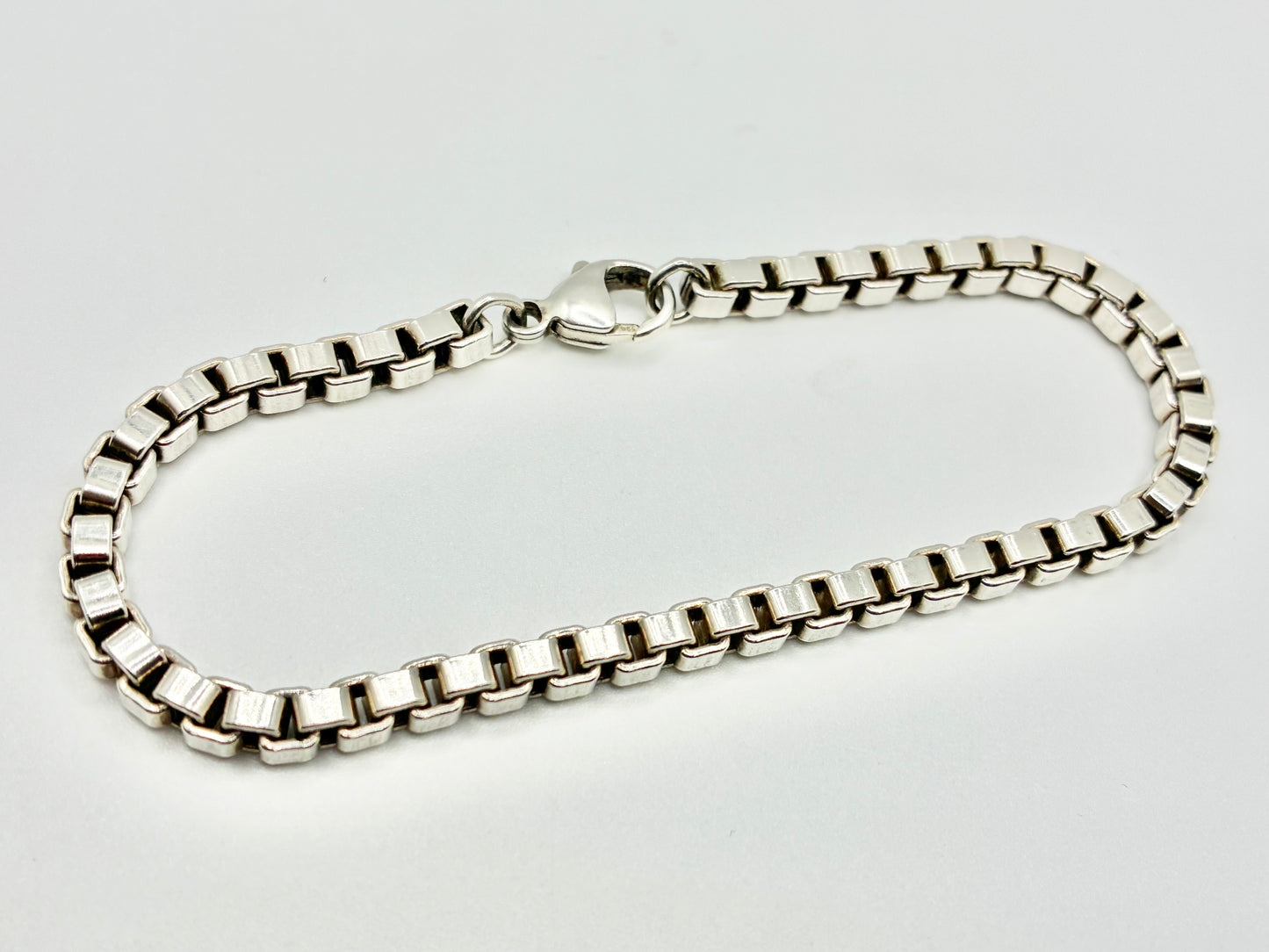 Sterling Silver 925 Box-Link 7.5" Bracelet