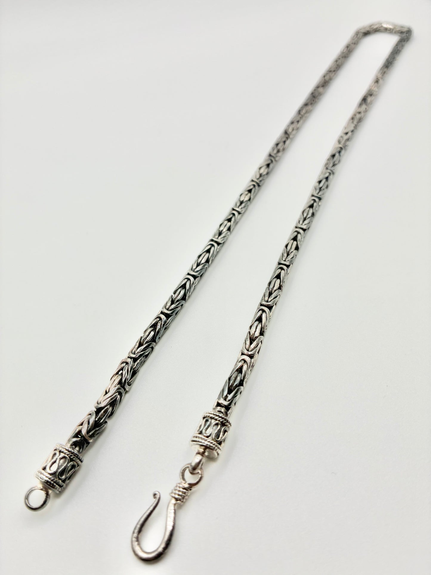 Sterling Silver 925 Bali-Style Woven Chain Necklace — 19.5"