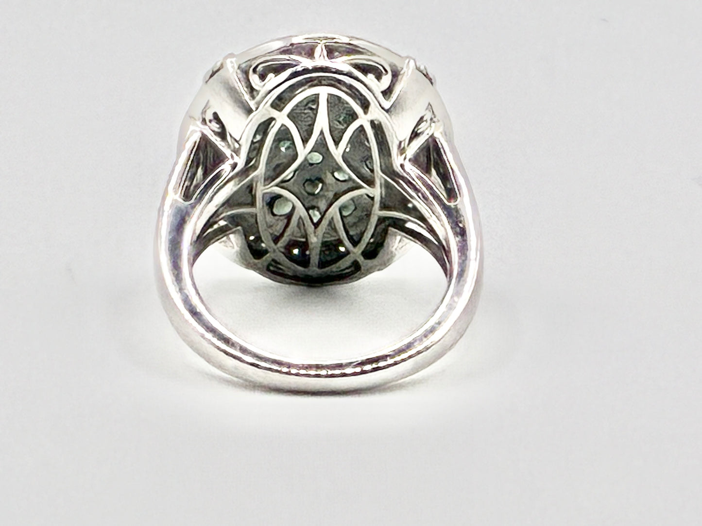 DJoy 925 Sterling Silver Oval Cluster Ring – Size 6