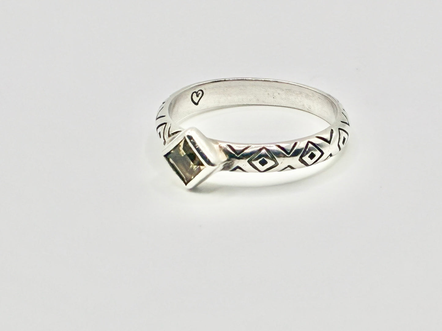 Brighton Sterling Silver Geometric Ring – Yellow Stone | Size 9