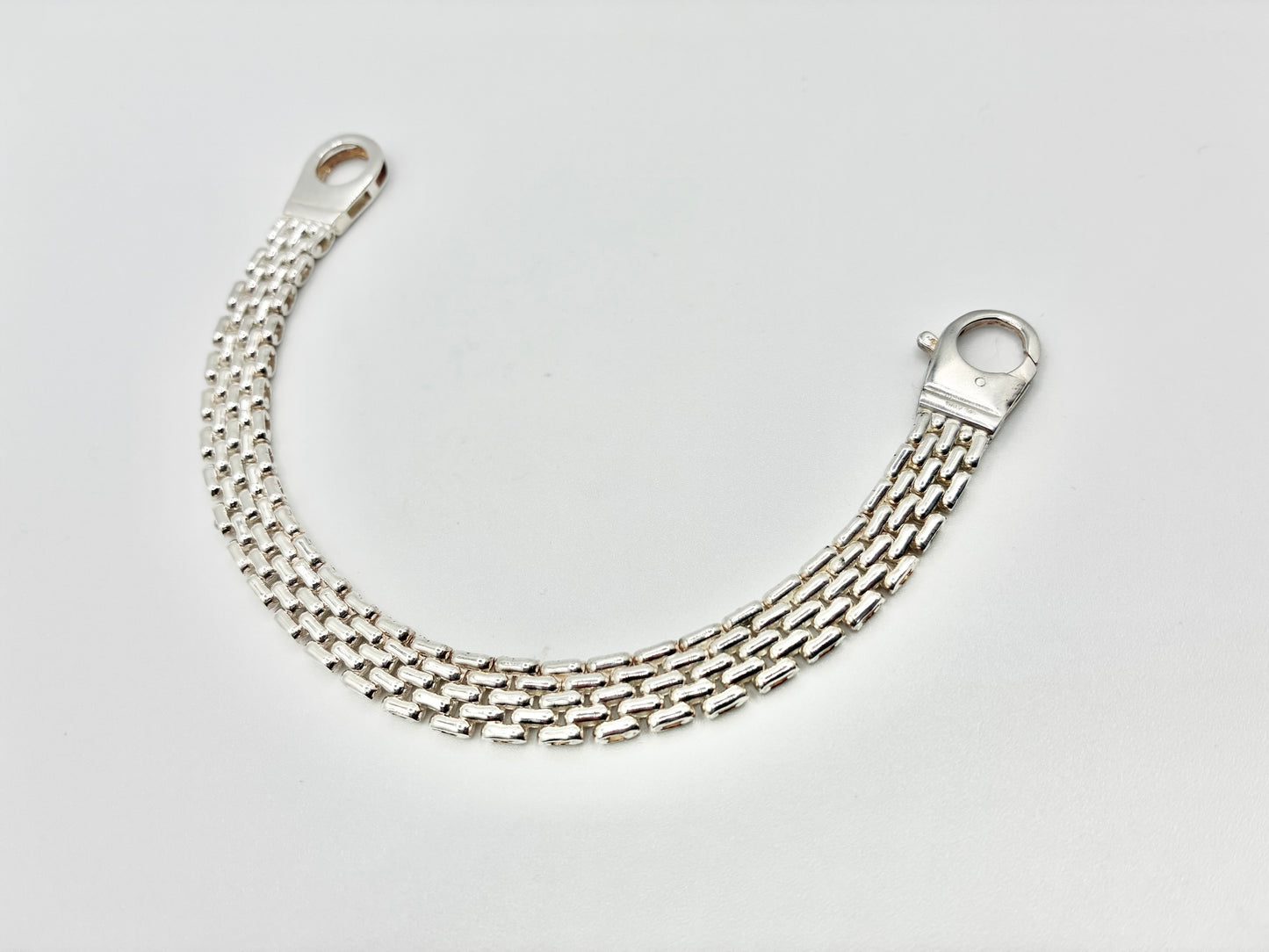 Italian Sterling Silver Triple-Row Link Bracelet – 7.25”