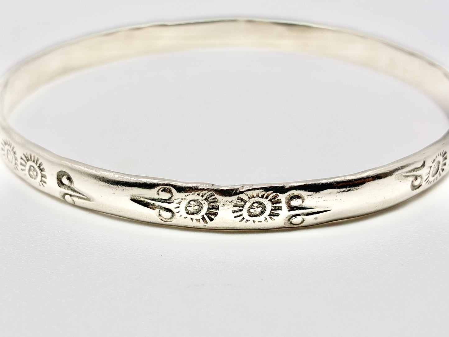 Mexico Sterling Silver Stamped Bangle – 925