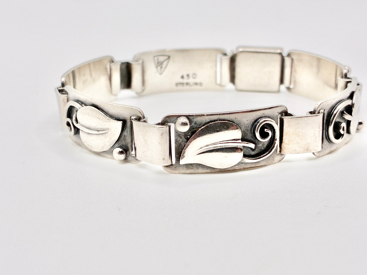 Laurence Foss Sterling Hand-Wrought Leaf Link Bracelet – 7.5"