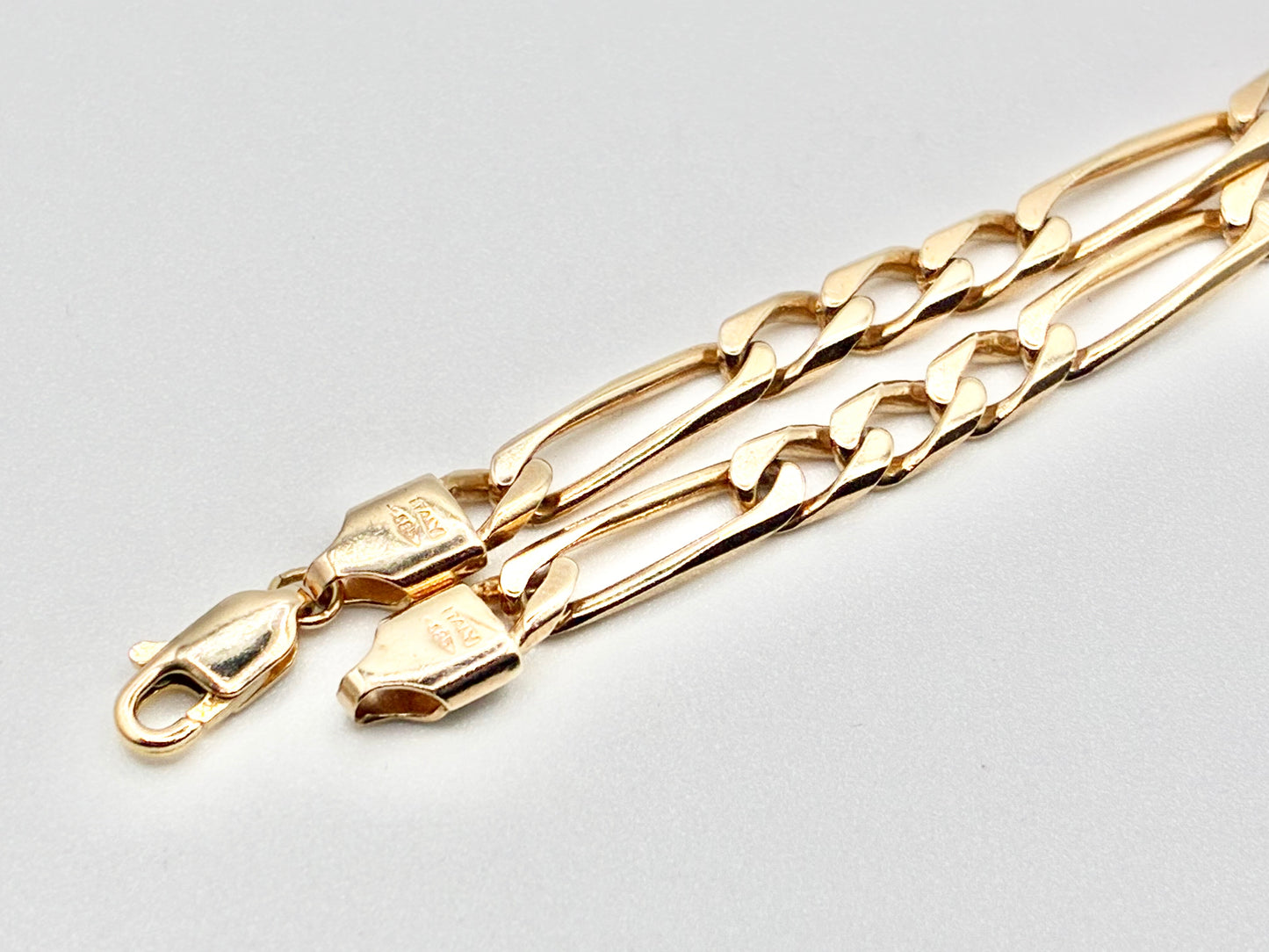 14K Solid Gold Figaro Bracelet 8.5"