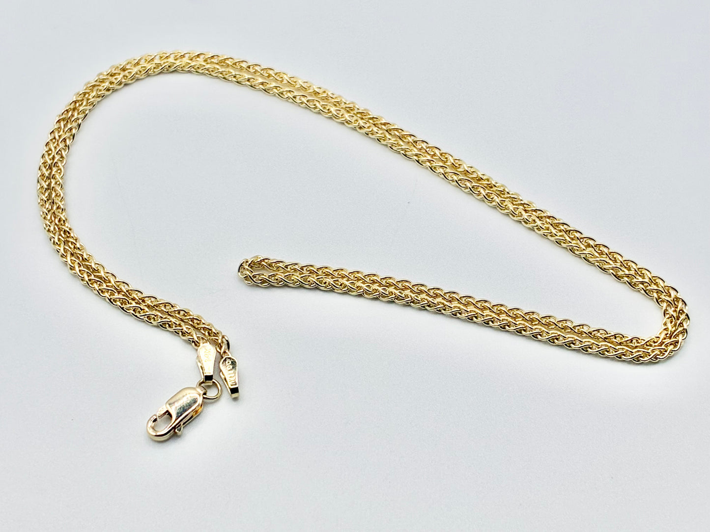 14K Yellow Gold Wheat Chain Necklace — 20"