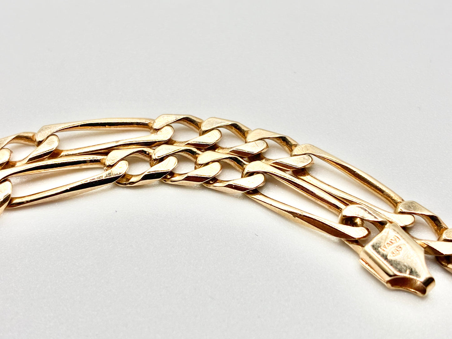 14K Solid Gold Figaro Bracelet 8.5"