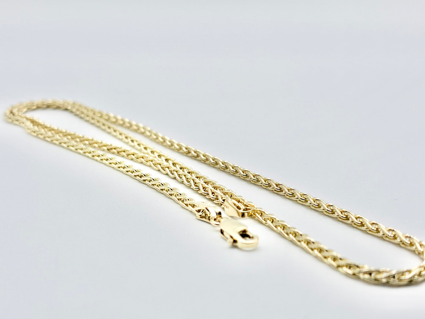 14K Yellow Gold Wheat Chain Necklace — 20"