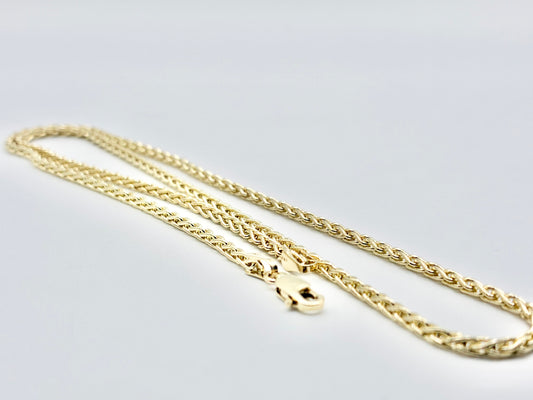 14K Yellow Gold Wheat Chain Necklace — 20"