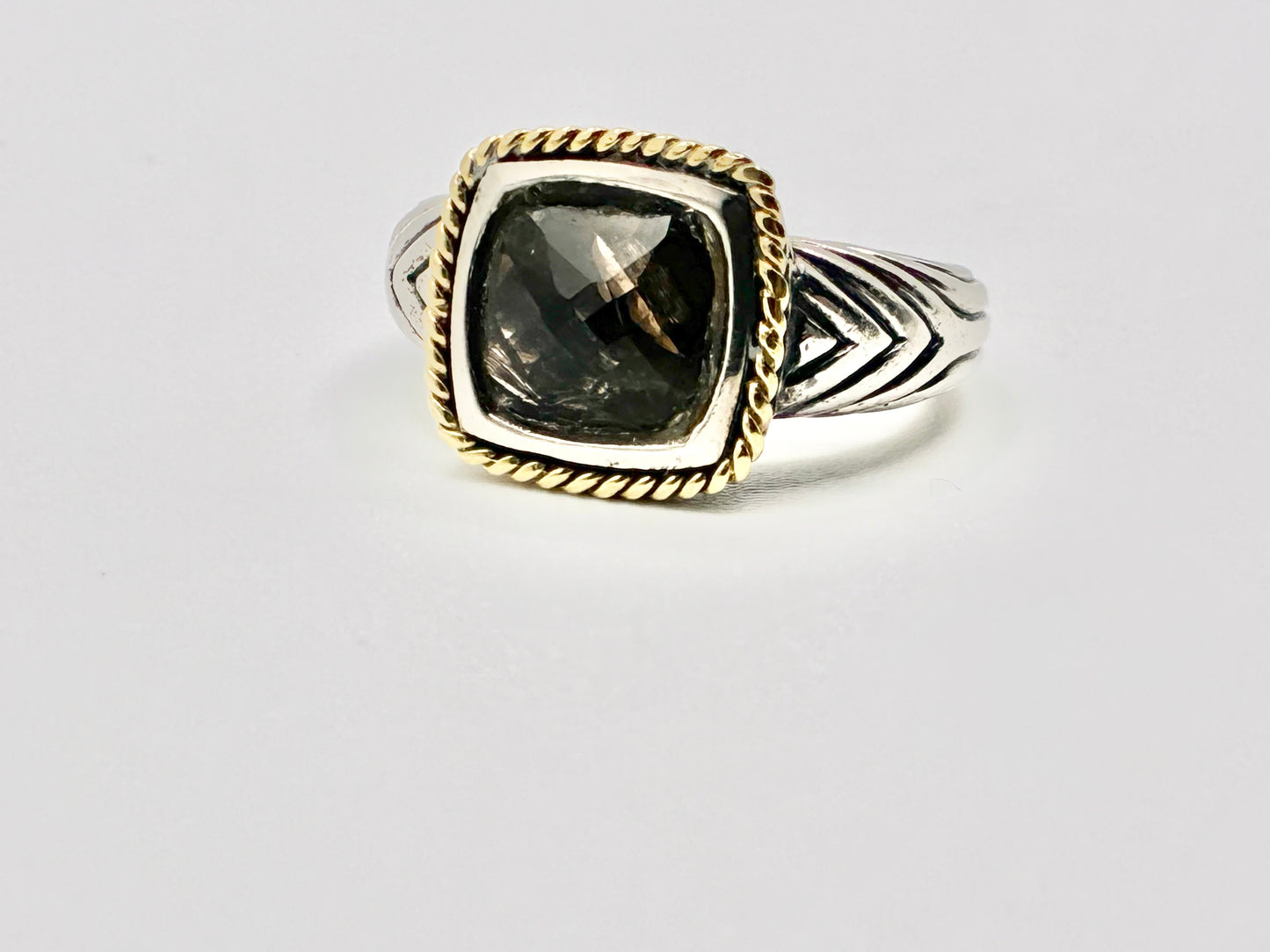 Andrea Candela Sterling & 18K Gold Smoky Quartz Ring – Size 7