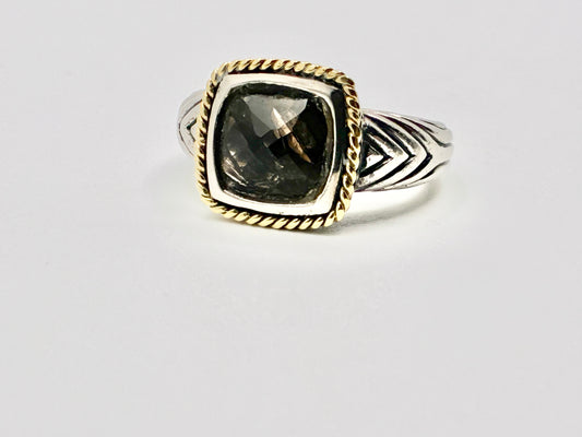 Andrea Candela Sterling & 18K Gold Smoky Quartz Ring – Size 7