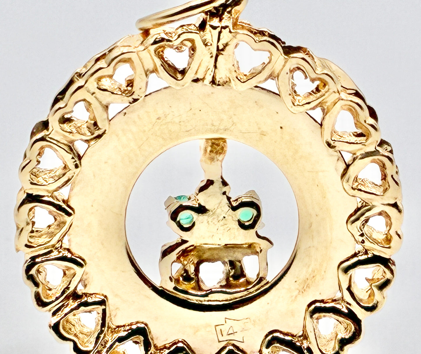 14K Yellow Gold “Happy Birthday” Heart-Frame Charm — 1"