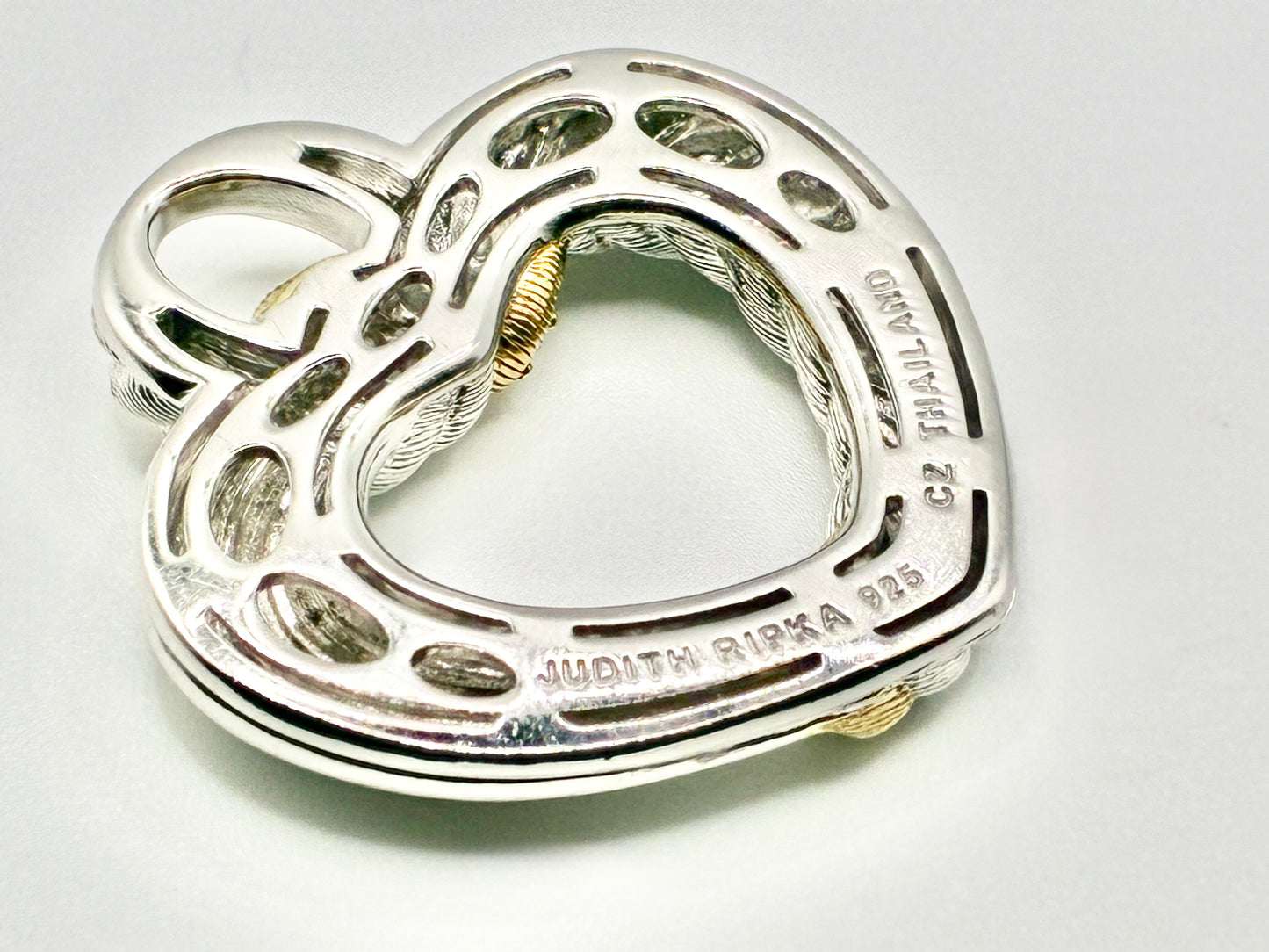 Judith Ripka Sterling Silver Open Heart Pendant