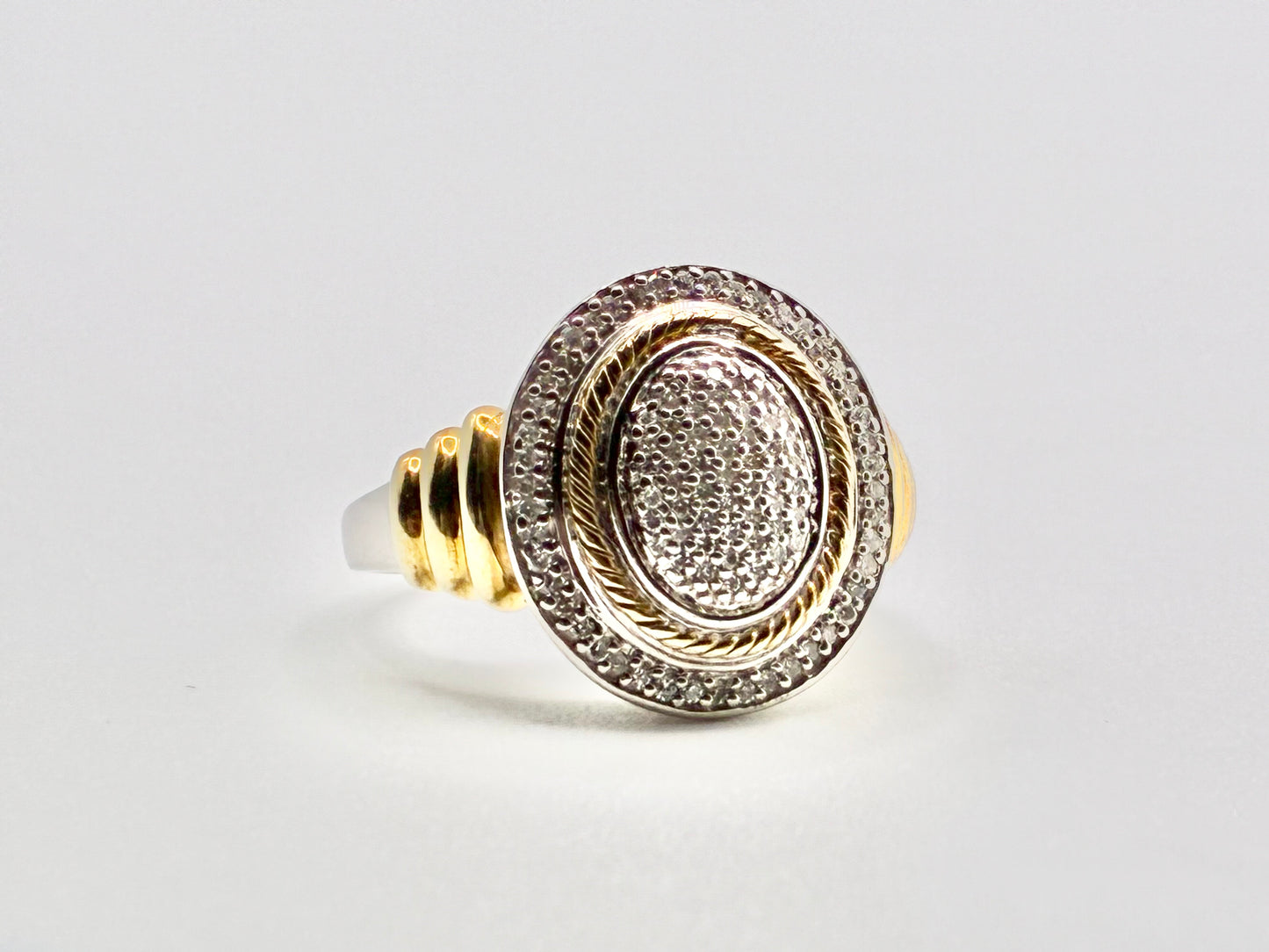 JWBR Sterling Silver Diamond Pavé Ring – Size 7.25