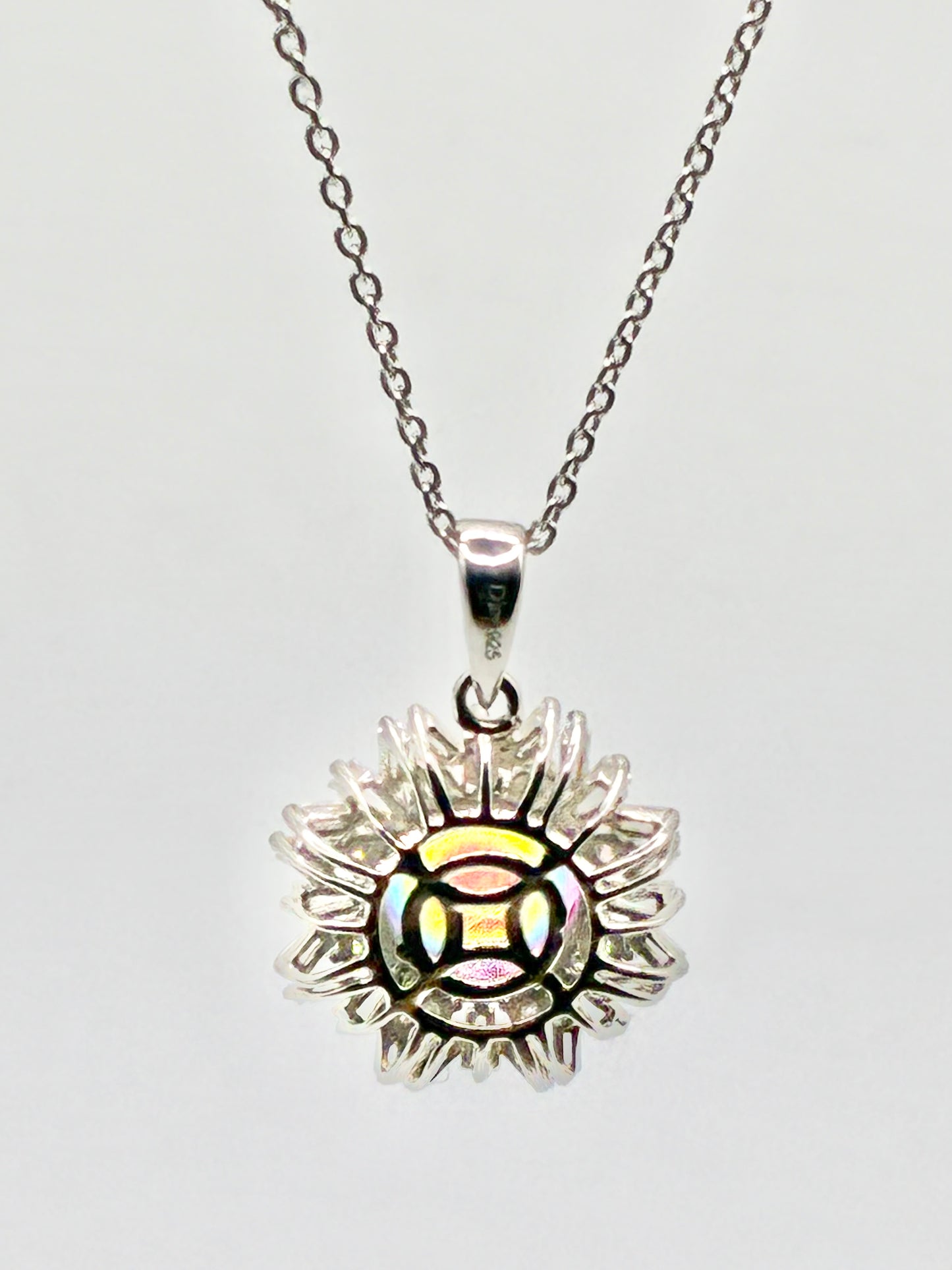Sunburst Pendant Necklace – 925 DJoy Sterling Silver, 20"