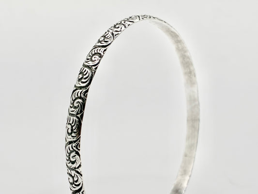 Danecraft Sterling Silver Engraved Bangle Bracelet