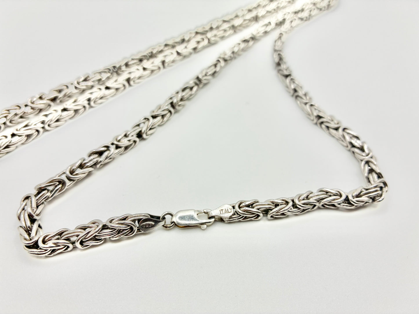 Italian 925 Sterling Silver Byzantine 36" Necklace