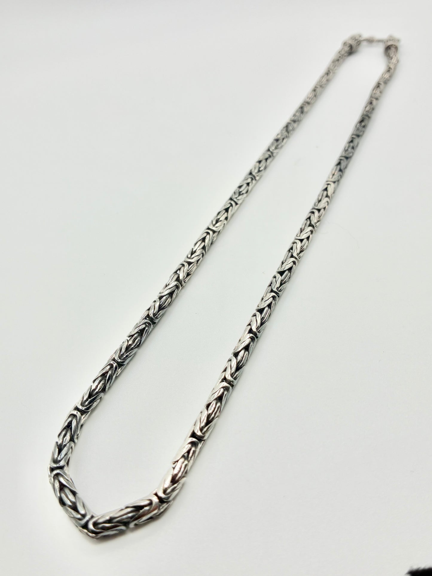 Sterling Silver 925 Bali-Style Woven Chain Necklace — 19.5"