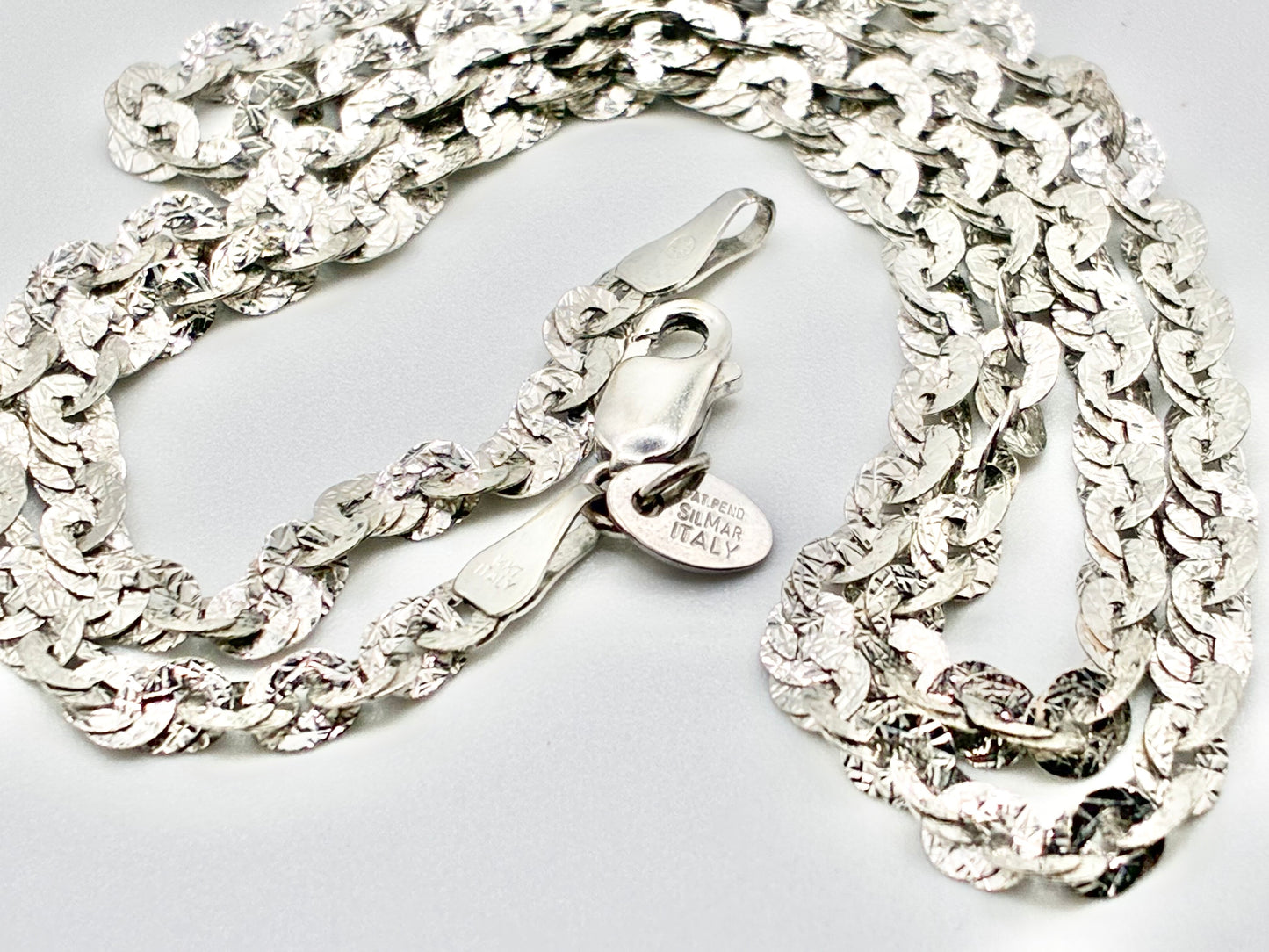 14K White Gold SILMAR Italy Fancy-Link Necklace — 17"