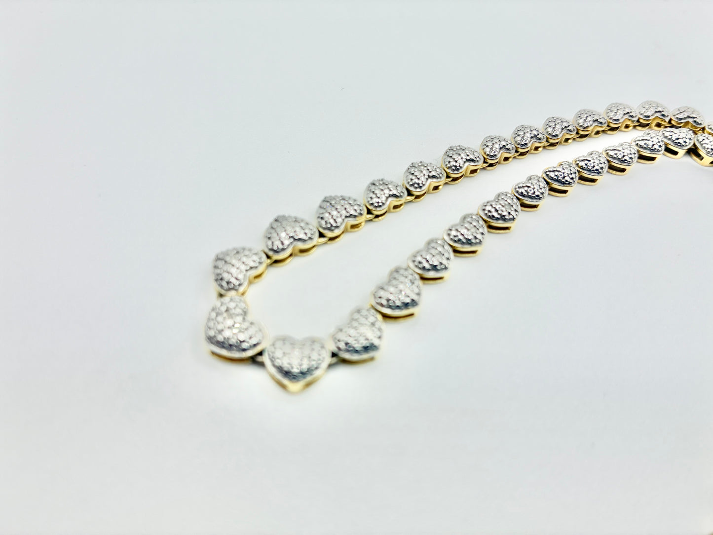 Heart Link Pavé Necklace — 16"